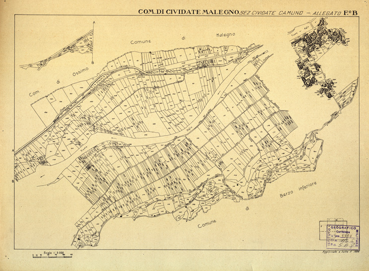 (N:12386) MAPPE CATASTALI D'ITALIA - PROVINCIA DI BRESCIA - Foglio B - COMUNE DI CIVIDATE MALEGNO Sez. CIVIDATE CAMUNO (B0003682) Carte e stampe antiche: riproduzione a colori su carta (formato A2)