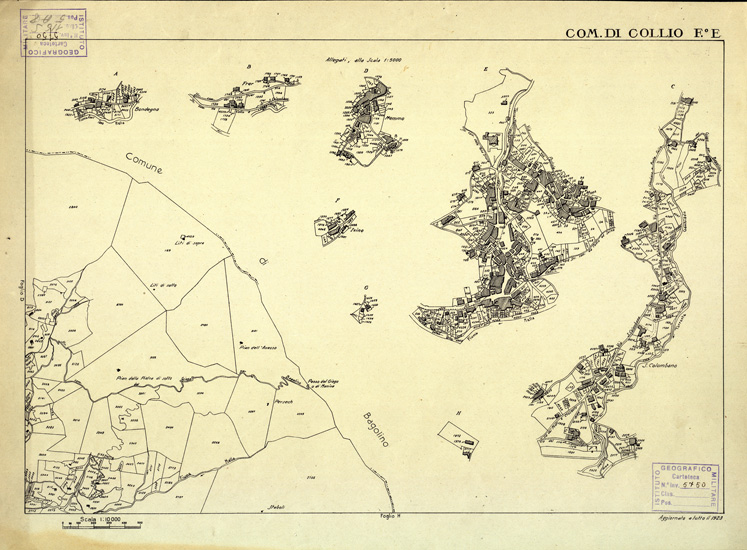 (N:12394) MAPPE CATASTALI D'ITALIA - PROVINCIA DI BRESCIA - Foglio E - COMUNE DI COLLIO (B0003690) Carte e stampe antiche: riproduzione a colori su carta (formato A2)