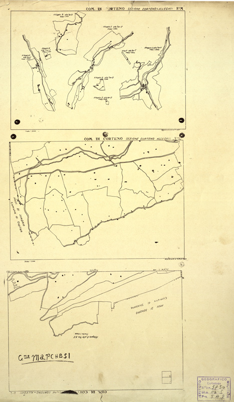 (N:12402) MAPPE CATASTALI D'ITALIA - PROVINCIA DI BRESCIA - Foglio M,Foglio L, Foglio I - COMUNE DI CORTENO Sez. CORTENO (B0003694) Carte e stampe antiche: riproduzione a colori su carta (formato A2)