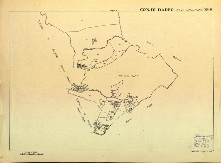 (N:12412) MAPPE CATASTALI D'ITALIA - PROVINCIA DI BRESCIA - Foglio B - COMUNE DI DARFO Sez. GORZONE (B0003708) Carte e stampe antiche: riproduzione a colori su carta (formato A2)
