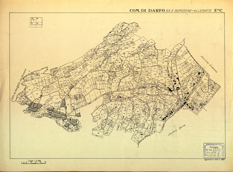 (N:12413) MAPPE CATASTALI D'ITALIA - PROVINCIA DI BRESCIA - Foglio C - COMUNE DI DARFO Sez. GORZONE (B0003709) Carte e stampe antiche: riproduzione a colori su carta (formato A2)