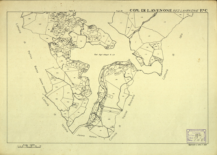 (N:12433) MAPPE CATASTALI D'ITALIA - PROVINCIA DI BRESCIA - Foglio C - COMUNE DI LAVENONE Sez. LAVENONE (B0003729) Carte e stampe antiche: riproduzione a colori su carta (formato A2)