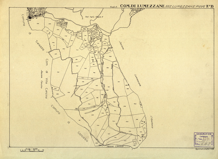 (N:12446) MAPPE CATASTALI D'ITALIA - PROVINCIA DI BRESCIA - Foglio B - COMUNE DI LUMEZZANE Sez.LUMEZZANE PIEVE (B0003742) Carte e stampe antiche: riproduzione a colori su carta (formato A2)