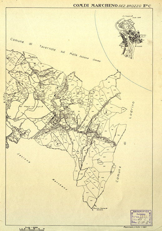 (N:12455) MAPPE CATASTALI D'ITALIA - PROVINCIA DI BRESCIA - Foglio C - COMUNE DI MARCHENO Sez.BROZZO (B0003752) Carte e stampe antiche: riproduzione a colori su carta (formato A2)