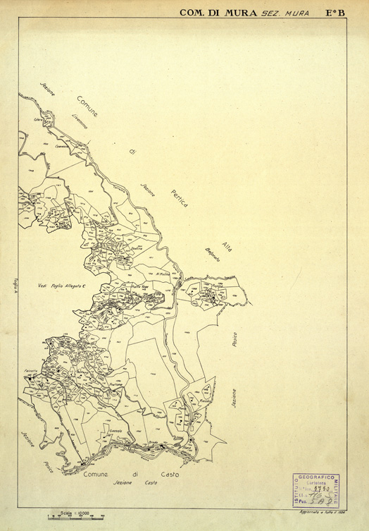 (N:12464) MAPPE CATASTALI D'ITALIA - PROVINCIA DI BRESCIA - Foglio B - COMUNE DI MURA Sez.MURA (B0003760) Carte e stampe antiche: riproduzione a colori su carta (formato A2)