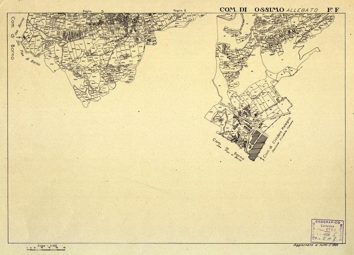 (N:12473) MAPPE CATASTALI D'ITALIA - PROVINCIA DI BRESCIA - Foglio F - COMUNE DI OSSIMO (B0003769) Carte e stampe antiche: riproduzione a colori su carta (formato A2)