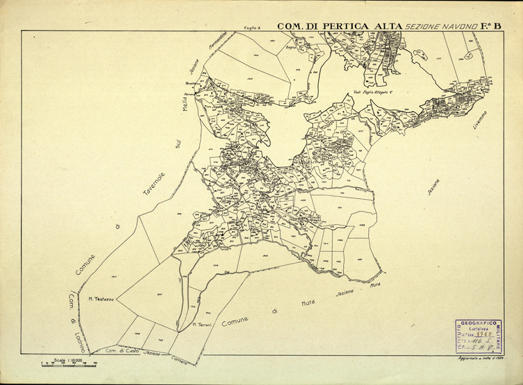 (N:12479) MAPPE CATASTALI D'ITALIA - PROVINCIA DI BRESCIA - Foglio B - COMUNE DI PERTICA ALTA Sez. NAVONO (B0003775) Carte e stampe antiche: riproduzione a colori su carta (formato A2)