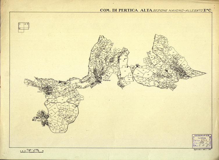 (N:12480) MAPPE CATASTALI D'ITALIA - PROVINCIA DI BRESCIA - Foglio C - COMUNE DI PERTICA ALTA Sez. NAVONO (B0003776) Carte e stampe antiche: riproduzione a colori su carta (formato A2)