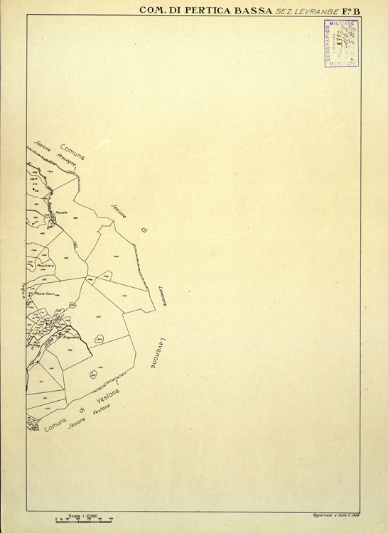 (N:12485) MAPPE CATASTALI D'ITALIA - PROVINCIA DI BRESCIA - Foglio B - COMUNE DI PERTICA BASSA Sez. LEVRANGE (B0003781) Carte e stampe antiche: riproduzione a colori su carta (formato A2)
