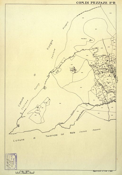 (N:12492) MAPPE CATASTALI D'ITALIA - PROVINCIA DI BRESCIA - Foglio B - COMUNE DI PEZZAZE (B0003788) Carte e stampe antiche: riproduzione a colori su carta (formato A2)