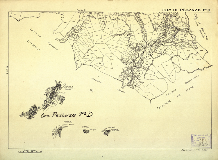 (N:12494) MAPPE CATASTALI D'ITALIA - PROVINCIA DI BRESCIA - Foglio D - COMUNE DI PEZZAZE (B0003790) Carte e stampe antiche: riproduzione a colori su carta (formato A2)
