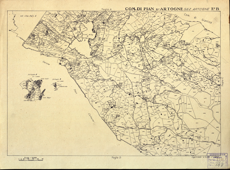 (N:12496) MAPPE CATASTALI D'ITALIA - PROVINCIA DI BRESCIA - Foglio B - COMUNE DI PIAN D'ARTOGNE Sez. ARTOGNE (B0003792) Carte e stampe antiche: riproduzione a colori su carta (formato A2)