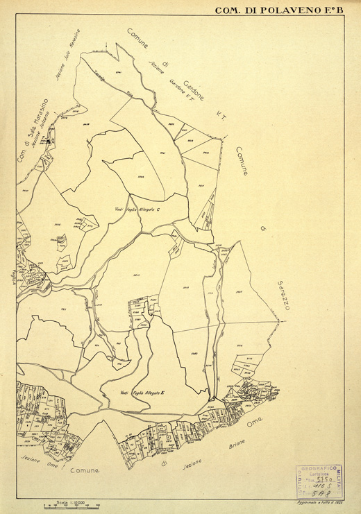 (N:12503) MAPPE CATASTALI D'ITALIA - PROVINCIA DI BRESCIA - Foglio B - COMUNE DI POLAVENO (B0003799) Carte e stampe antiche: riproduzione a colori su carta (formato A2)