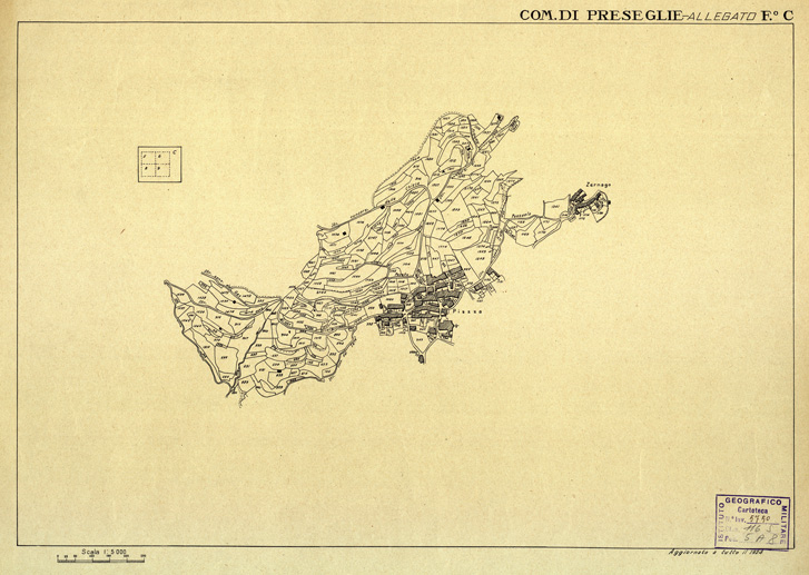 (N:12509) MAPPE CATASTALI D'ITALIA - PROVINCIA DI BRESCIA - Foglio C - COMUNE DI PRESEGLIE (B0003806) Carte e stampe antiche: riproduzione a colori su carta (formato A2)