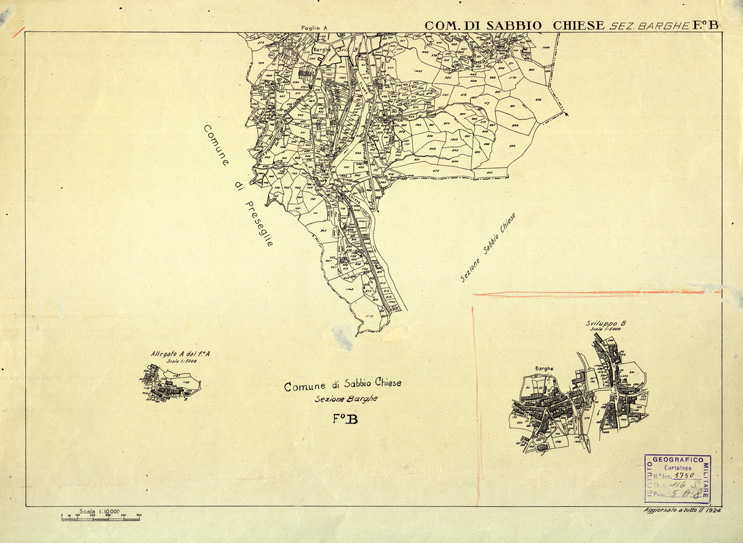 (N:12522) MAPPE CATASTALI D'ITALIA - PROVINCIA DI BRESCIA - Foglio B - COMUNE DI SABBIO CHIESE Sez. BARGHE (B0003818) Carte e stampe antiche: riproduzione a colori su carta (formato A2)