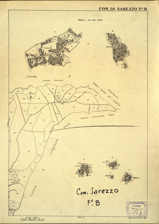 (N:12528) MAPPE CATASTALI D'ITALIA - PROVINCIA DI BRESCIA - Foglio B - COMUNE DI SAREZZO (B0003824) Carte e stampe antiche: riproduzione a colori su carta (formato A2)