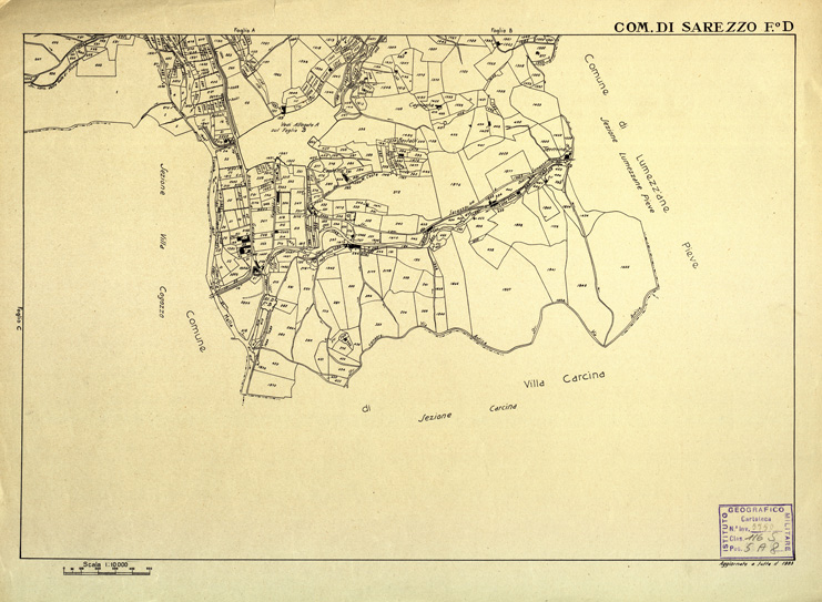 (N:12530) MAPPE CATASTALI D'ITALIA - PROVINCIA DI BRESCIA - Foglio D - COMUNE DI SAREZZO (B0003826) Carte e stampe antiche: riproduzione a colori su carta (formato A2)