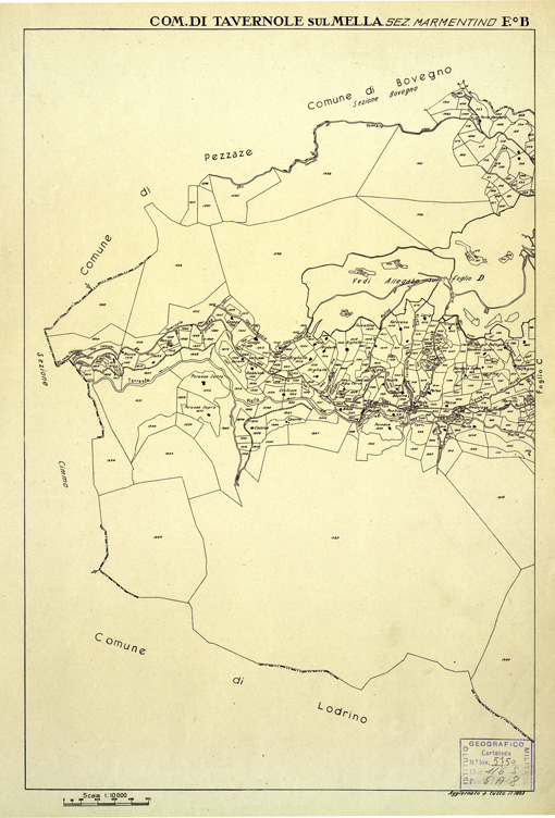 (N:12534) MAPPE CATASTALI D'ITALIA - PROVINCIA DI BRESCIA - Foglio B - COMUNE DI TAVERNOLE SUL MELLA Sez. MAMERTINO (B0003830) Carte e stampe antiche: riproduzione a colori su carta (formato A2)
