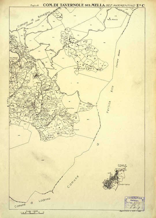 (N:12535) MAPPE CATASTALI D'ITALIA - PROVINCIA DI BRESCIA - Foglio C - COMUNE DI TAVERNOLE SUL MELLA Sez. MAMERTINO (B0003831) Carte e stampe antiche: riproduzione a colori su carta (formato A2)