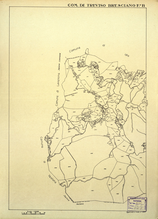 (N:12539) MAPPE CATASTALI D'ITALIA - PROVINCIA DI BRESCIA - Foglio B - COMUNE DI TREVISO BRESCIANO (B0003835) Carte e stampe antiche: riproduzione a colori su carta (formato A2)