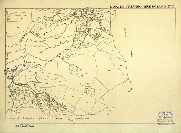 (N:12540) MAPPE CATASTALI D'ITALIA - PROVINCIA DI BRESCIA - Foglio C - COMUNE DI TREVISO BRESCIANO (B0003836) Carte e stampe antiche: riproduzione a colori su carta (formato A2)