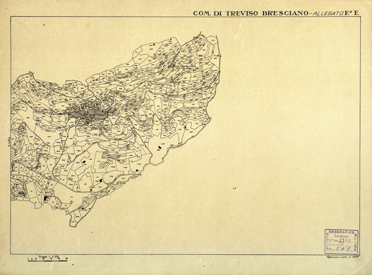 (N:12542) MAPPE CATASTALI D'ITALIA - PROVINCIA DI BRESCIA - Foglio E - COMUNE DI TREVISO BRESCIANO (B0003838) Carte e stampe antiche: riproduzione a colori su carta (formato A2)