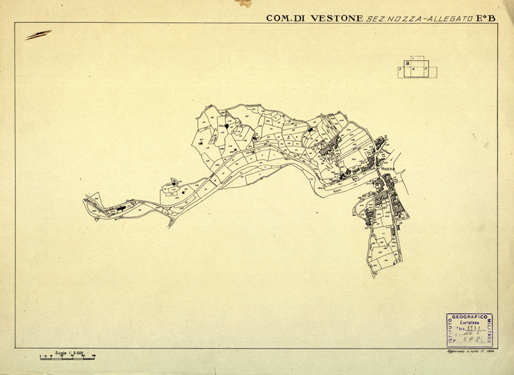 (N:12544) MAPPE CATASTALI D'ITALIA - PROVINCIA DI BRESCIA - Foglio B - COMUNE DI VESTONE Sez. NOZZA (B0003840) Carte e stampe antiche: riproduzione a colori su carta (formato A2)