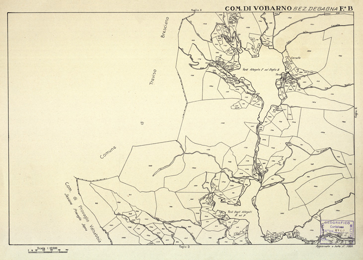 (N:12555) MAPPE CATASTALI D'ITALIA - PROVINCIA DI BRESCIA - Foglio B - COMUNE DI VOBARNO Sez. DEGANA (B0003851) Carte e stampe antiche: riproduzione a colori su carta (formato A2)