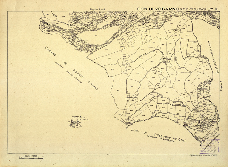 (N:12563) MAPPE CATASTALI D'ITALIA - PROVINCIA DI BRESCIA - Foglio D - COMUNE DI VOBARNO Sez. VOBARNO (B0003859) Carte e stampe antiche: riproduzione a colori su carta (formato A2)