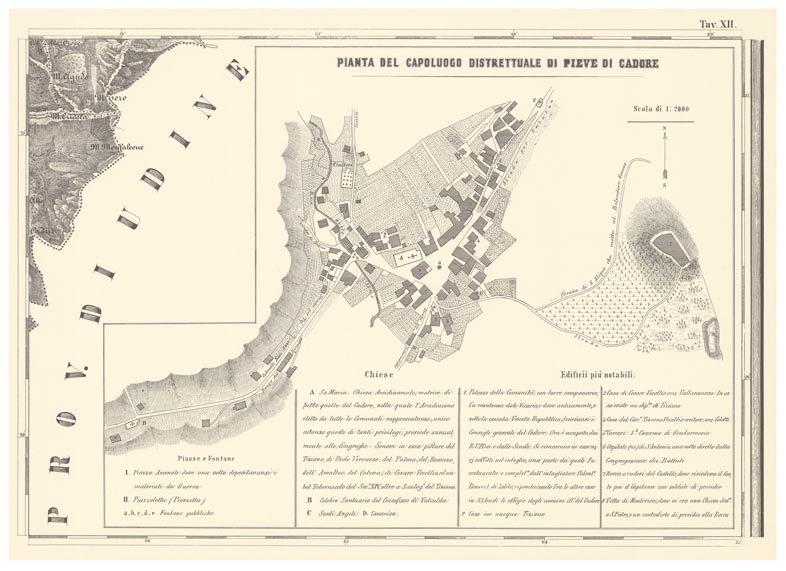 (N:11807) CARTA TOPOGRAFICA DELLA PROVINCIA DI BELLUNO - Tavola XII (B0003874) Carte e stampe antiche: riproduzione a colori su carta (formato A2)