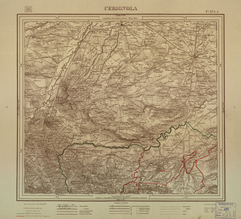 (N:3507) CARTA DELLA PROVINCIA DI POTENZA - CERIGNOLA - Foglio 175.1 (B0003939) Carte e stampe antiche: riproduzione a colori su carta (formato A2)