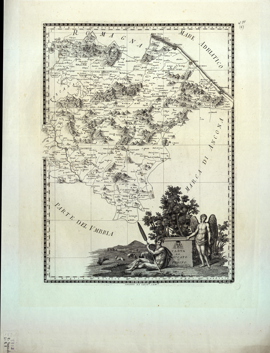 (N:3440) CARTA DELLA MARCA DI FERMO. ROMA MDCCCIII. (B0003960) Carte e stampe antiche: riproduzione a colori su carta (formato A2)