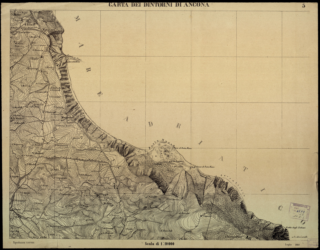 (N:1498) CARTA DEI DINTORNI DI ANCONA - Tavola 5 (B0003971) Carte e stampe antiche: riproduzione a colori su carta (formato A2)