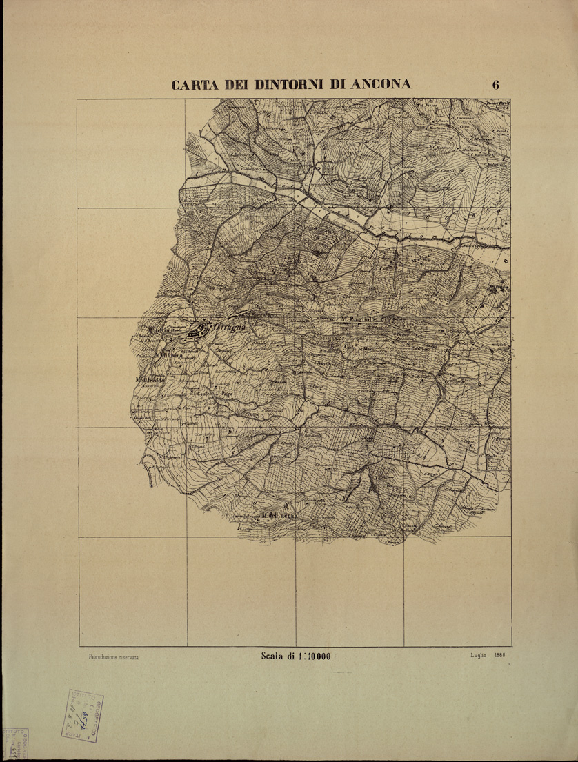(N:1499) CARTA DEI DINTORNI DI ANCONA - Tavola 6 (B0003973) Carte e stampe antiche: riproduzione a colori su carta (formato A2)