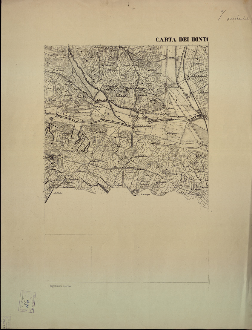 (N:1500) CARTA DEI DINTORNI DI ANCONA - Tavola 7 occidentale (B0003974) Carte e stampe antiche: riproduzione a colori su carta (formato A2)