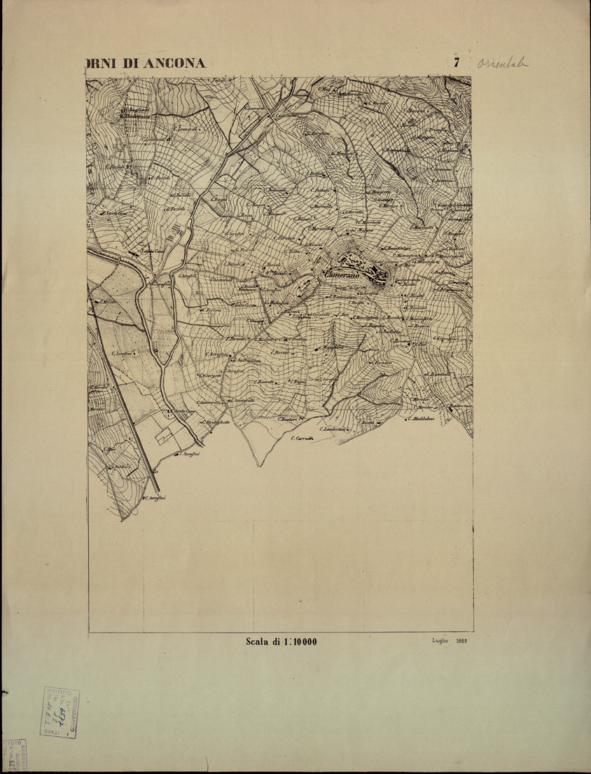 (N:1501) CARTA DEI DINTORNI DI ANCONA - Tavola 7 orientale (B0003975) Carte e stampe antiche: riproduzione a colori su carta (formato A2)