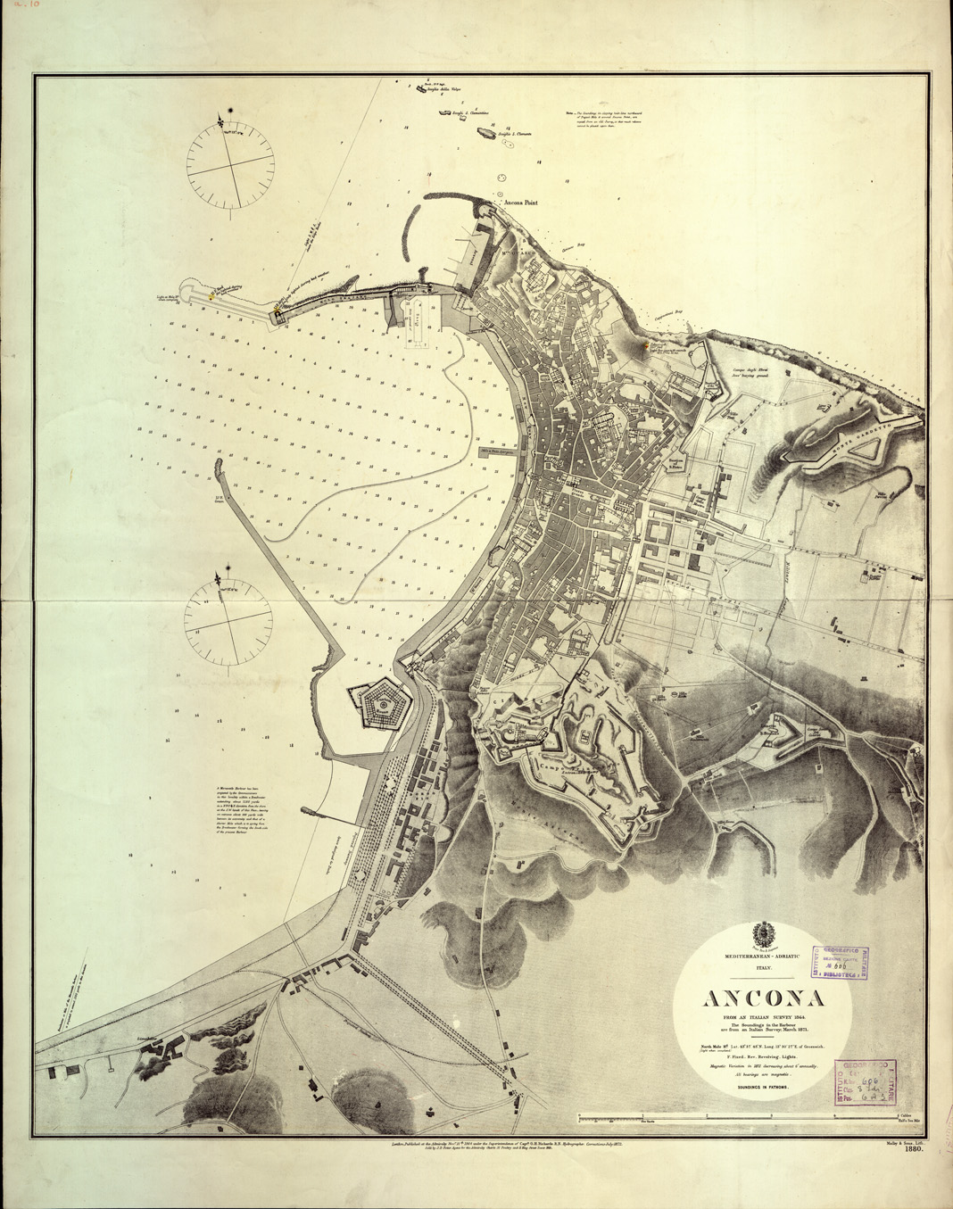(N:8899) COAST OF ITALY - ANCONA (B0004001) Carte e stampe antiche: riproduzione a colori su carta (formato A2)