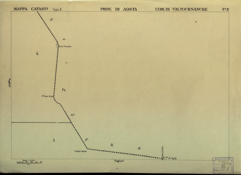 (N:12148) MAPPE CATASTALI D'ITALIA - PROVINCIA DI AOSTA - COMUNE DI VALTOURNANCHE Foglio E (B0004010) Carte e stampe antiche: riproduzione a colori su carta (formato A2)