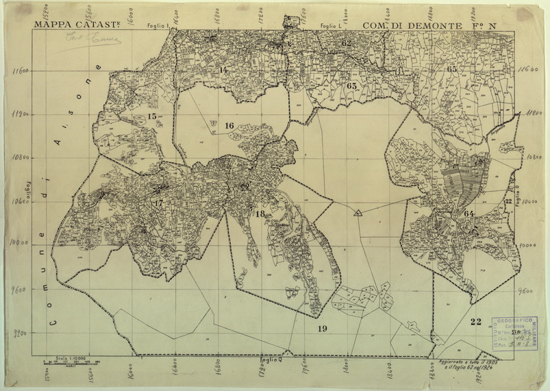 (N:12581) MAPPE CATASTALI D'ITALIA - PROVINCIA DI CUNEO - COMUNE DI DEMONTE Foglio N (B0004034) Carte e stampe antiche: riproduzione a colori su carta (formato A2)