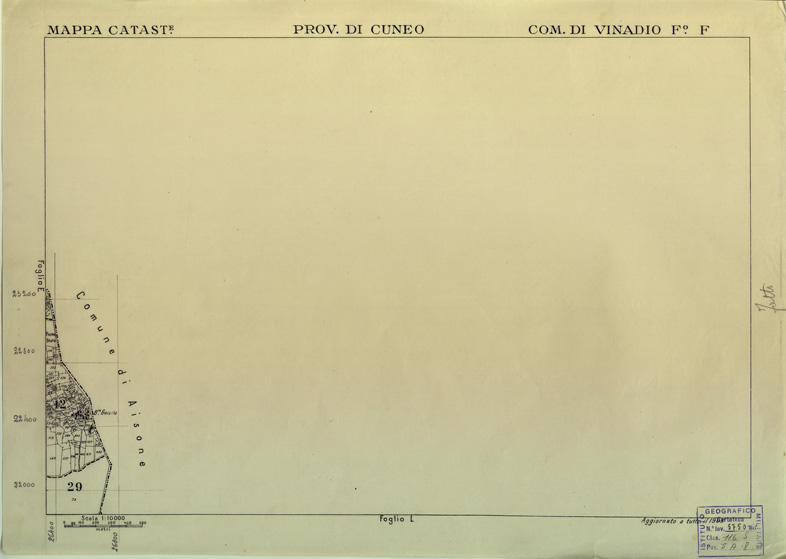 (N:12595) MAPPE CATASTALI D'ITALIA - PROVINCIA DI CUNEO - COMUNE DI VINADIO Foglio F (B0004048) Carte e stampe antiche: riproduzione a colori su carta (formato A2)