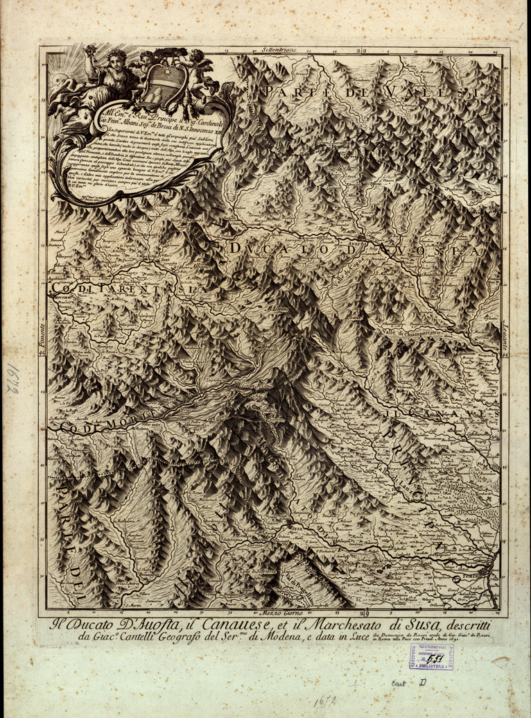 (N:10580) IL PIEMONTE SOTTO DEL QUALE VENGONO COMPRESI IL DUCATO D'AOSTA  IL PRINCIPATO DI PIEMONTE,LA SIGNORIA DI VERCELLI,LI MARCHESATI DI SUSA E DI SALUZZO,LA CONTEA D'ASTI ET IL CANAVESE CON PARTE DEL DUCATO DI MONFERRATO - Tav. 1 (B0004111) Carte e stampe antiche: riproduzione a colori su carta (formato A2)