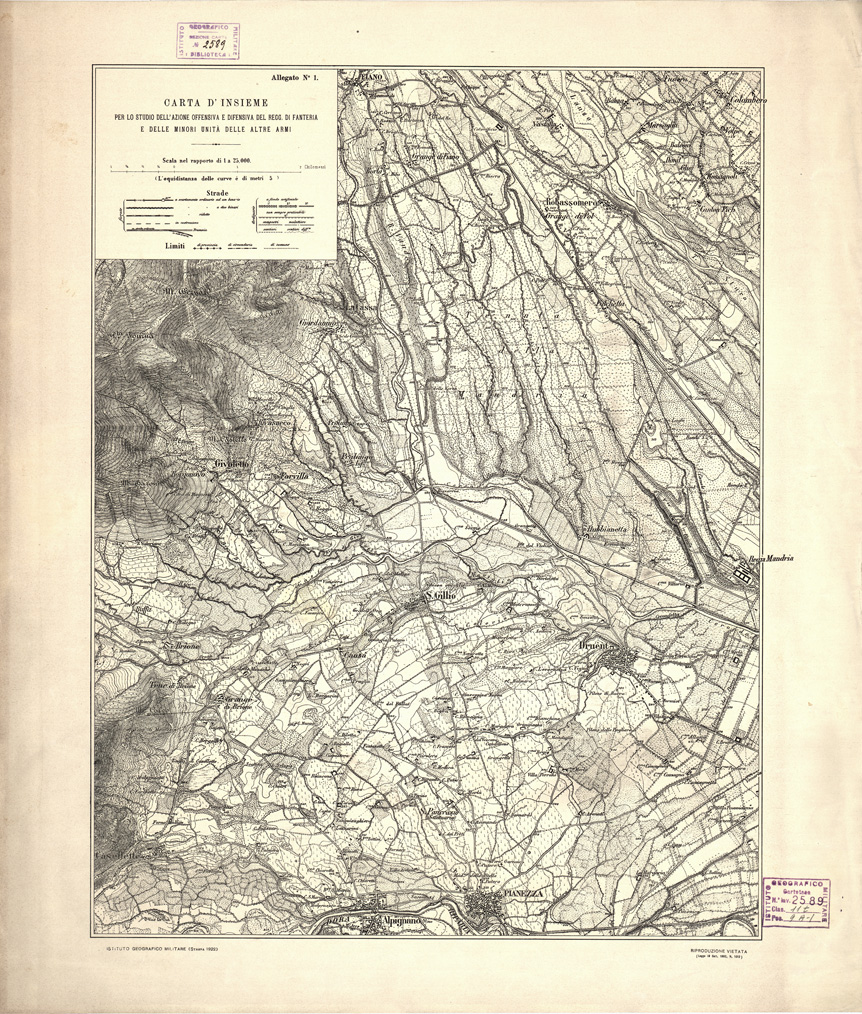 (N:918) CARTA D'INSIEME PER LO STUDIO... - Pianezza (B0004369) Carte e stampe antiche: riproduzione a colori su carta (formato A2)