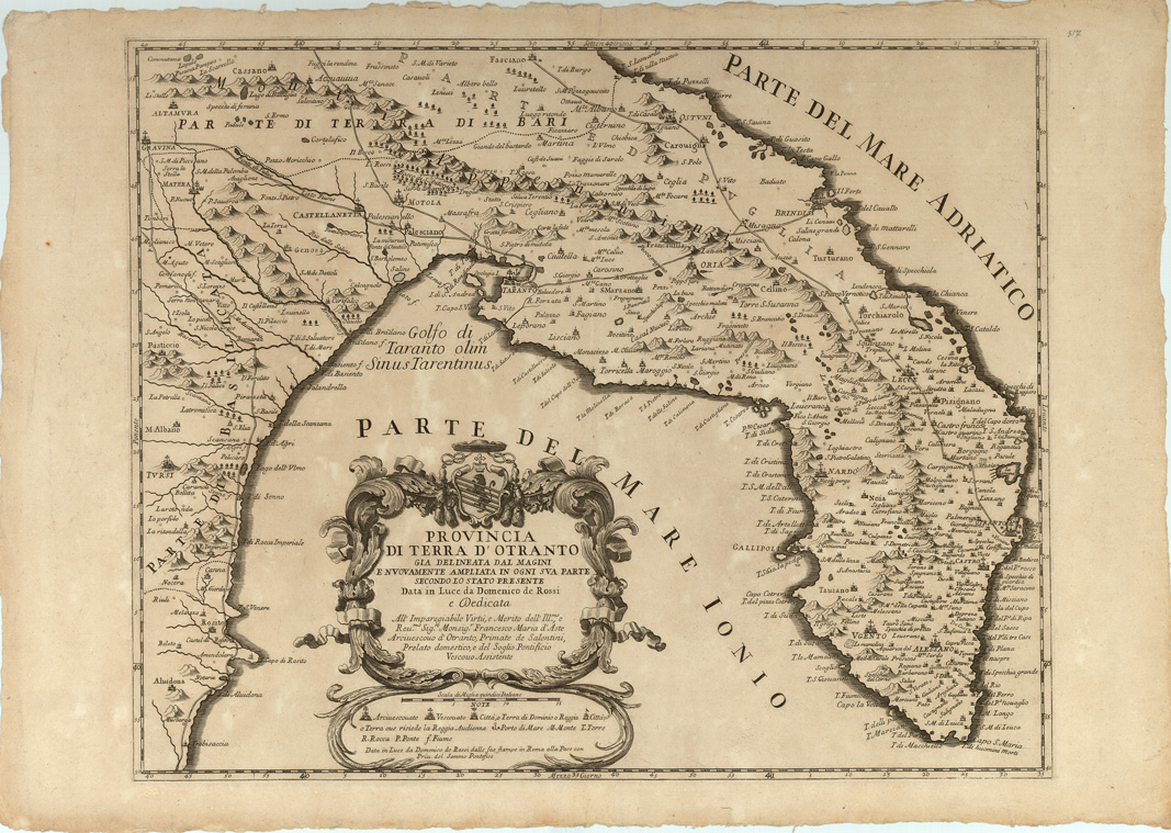 (N:14432) PROVINCIA DI TERRA D'OTRANTO (B0004533) Carte e stampe antiche: riproduzione a colori su carta (formato A2)