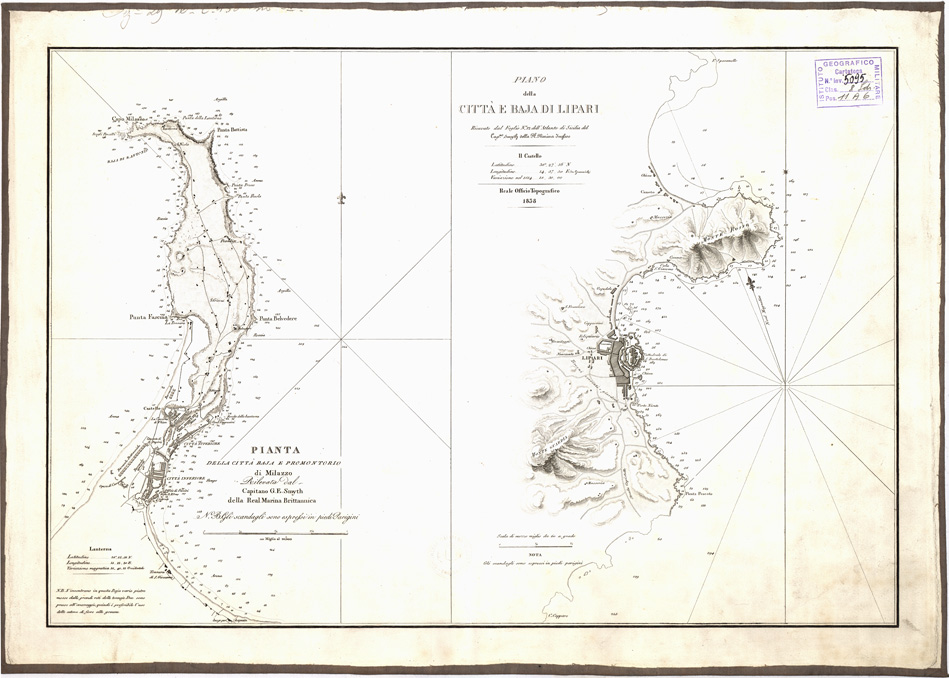 (N:13293) I PIANTA DELLA CITTA', BAIA E PROMONTORIO DI MILAZZO - II PIANO DELLA CITTA' E BAIA DI LIPARI (B0005341) Carte e stampe antiche: riproduzione a colori su carta (formato A2)