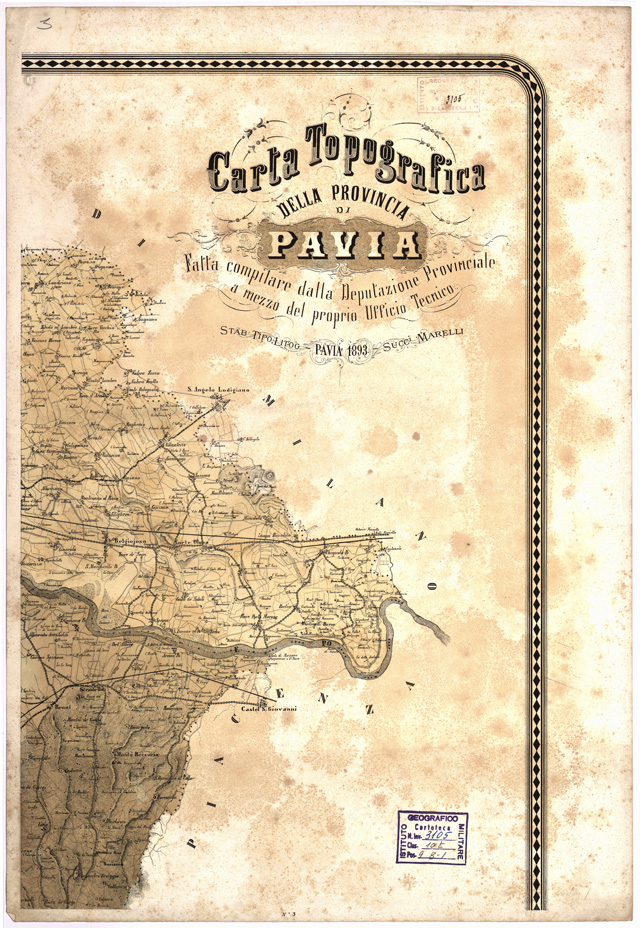 (N:7851) CARTA TOPOGRAFICA DELLA PROVINCIA DI PAVIA... - Foglio 3 (B0005699) Carte e stampe antiche: riproduzione a colori su carta (formato A2)