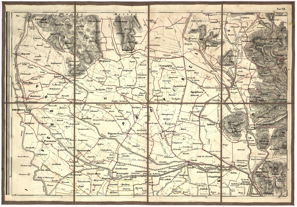 (N:5468) CARTA IDROGRAFICA STRADALE AMMINISTRATIVA CONSORZIALE DELLA PROVINCIA DI PADOVA... - Tavola 7 (B0005748) Carte e stampe antiche: riproduzione a colori su carta (formato A2)