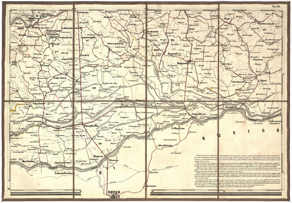 (N:5471) CARTA IDROGRAFICA STRADALE AMMINISTRATIVA CONSORZIALE DELLA PROVINCIA DI PADOVA... - Tavola 11 (B0005752) Carte e stampe antiche: riproduzione a colori su carta (formato A2)