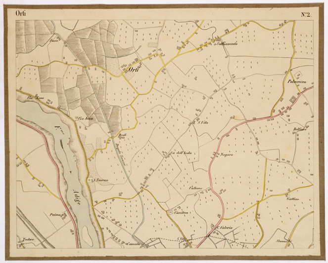 (N:9342) CARTA DEI DINTORNI DI LEGNAGO - Foglio 2 - Orti (B0005778) Carte e stampe antiche: riproduzione a colori su carta (formato A2)