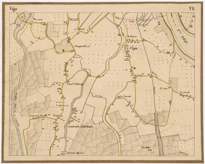 (N:9348) CARTA DEI DINTORNI DI LEGNAGO - Foglio 8 - Vigo (B0005784) Carte e stampe antiche: riproduzione a colori su carta (formato A2)