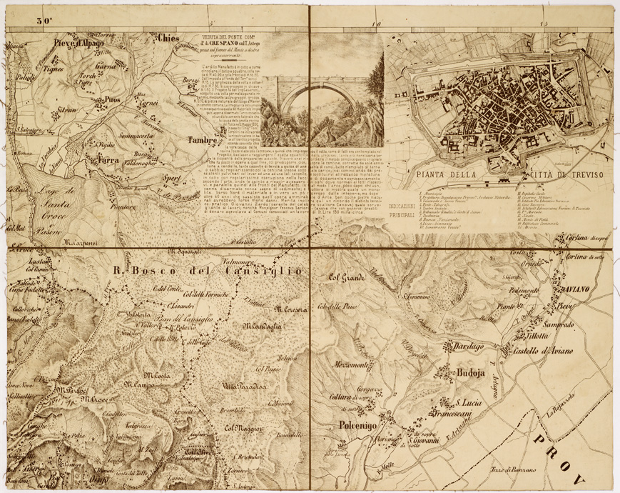 (N:7809) TOPOGRAFIA DELLA PROV. DI TREVISO... Tavola 3 (B0006024) Carte e stampe antiche: riproduzione a colori su carta (formato A2)